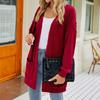 Women's Fashion Lightweight Long Casual Cardigan Double Side Pockets Front Open Loose Breathable Jacket