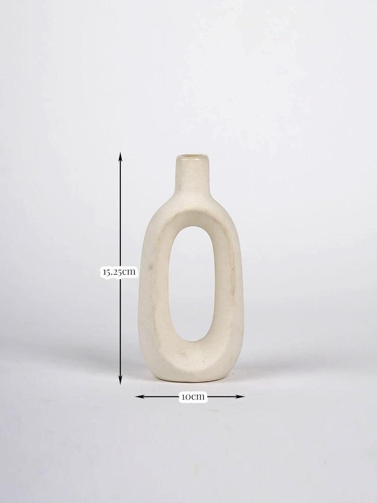 Modern Decorative Kieko Vases for Home Decor | Kitchen | Office or Living Room for Home Decor Center Table, Flowers Pot, (White,6 Inch)