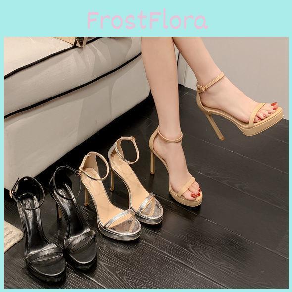 Damen High Heel Sandalen aus PU mit offener Zehenpartie und Knöchelriemen für den Sommer