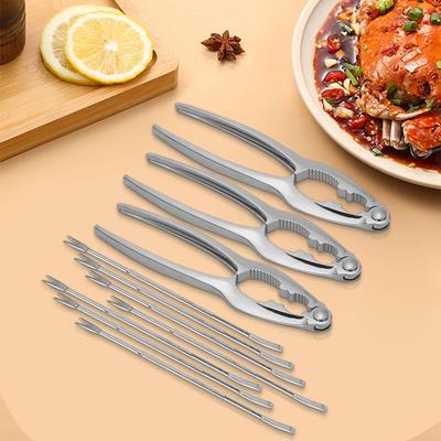 T02C!Meeresfrüchte-Werkzeugset mit 7 Gabeln und 6 Hummer-Krabben-Knackern, Nussklemme, Nussknacker-Set, Meeresfrüchte-Werkzeugkasten, Nussknacker-Werkzeug