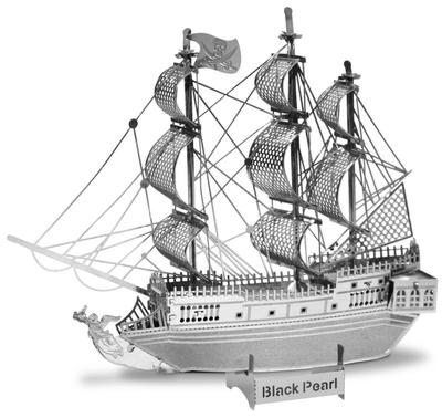 Tenyo Metallic Nano and Architecture Black Pearl Stainless No Glue Laser Craft 3D Brass Puzzle, Culture, Science, Series, (T-MN-044), Steel, Required,