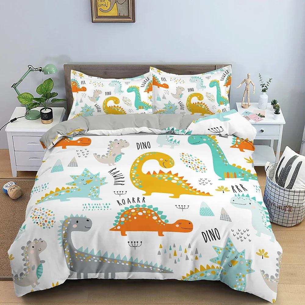 2/3Pcs Cartoon Animal Duvet Cover Luxury Soft Bedding Set For Children Bedroom Quilt / Comforter Cover King Twin Home Decor