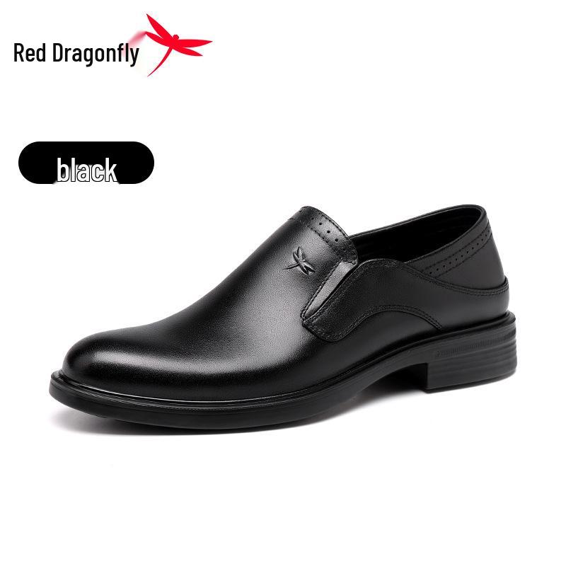 Red Dragonfly Men s Genuine Leather Slip-On Derby Shoes - Formal Spring Business Footwear 43