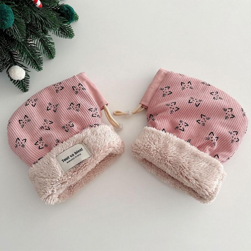 Windproof Infant Stroller Hand Muffs Outdoor Sports Mittens Cartoon Hand Warmer Scooter Gloves Accessory for Winter