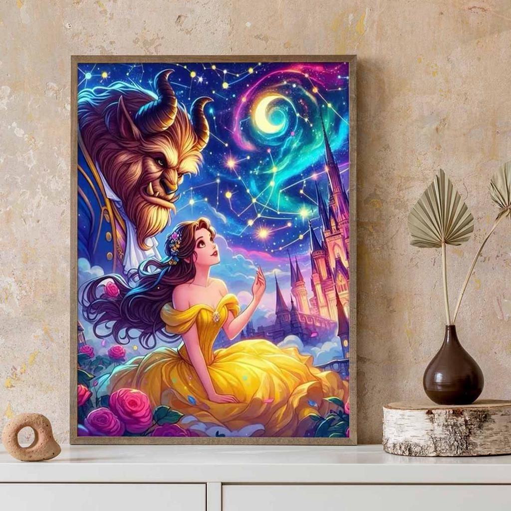DIY Diamond Painting The Princess and The Beast Cross Stitch Kit Mosaic Art Diamond Painting Full Circle Diamond Home Decoration
