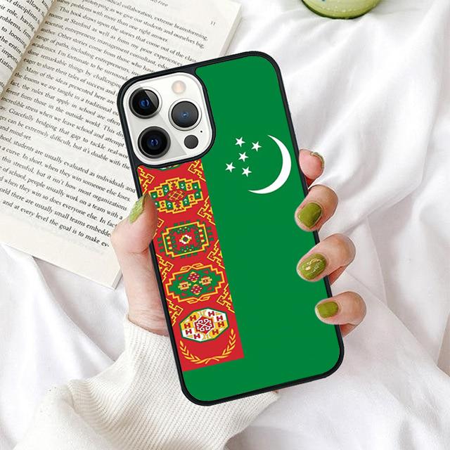 Turkmenistan Flag Phone Case for iPhone 17 Air 16 PRO MAX 15 14 PLUS 11 12 13 Back Cover Fundas Shell