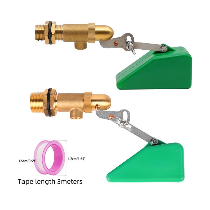 Valvola a Galleggiante in Rame per Acqua 1/2" 3/4" Con Nastro da 3 Metri DN15/DN20 Valvola a Sfera di Controllo Livello Acqua in Ottone Allevamento Animali da Fattoria