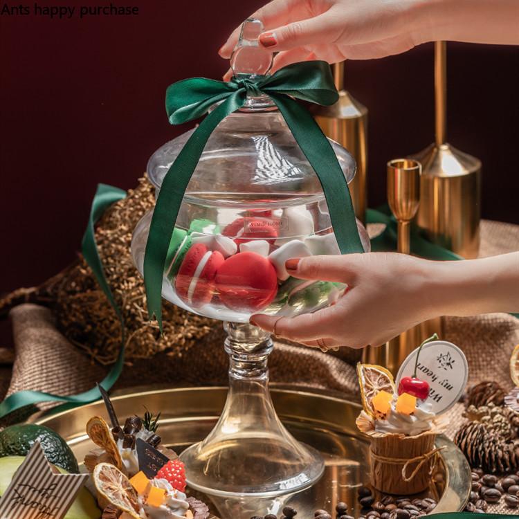 Glass Candy Jar with Cover Transparent Christmas Tree Shape Decorative Jar Decorative Bottle Display Bottle Food Storage Tank