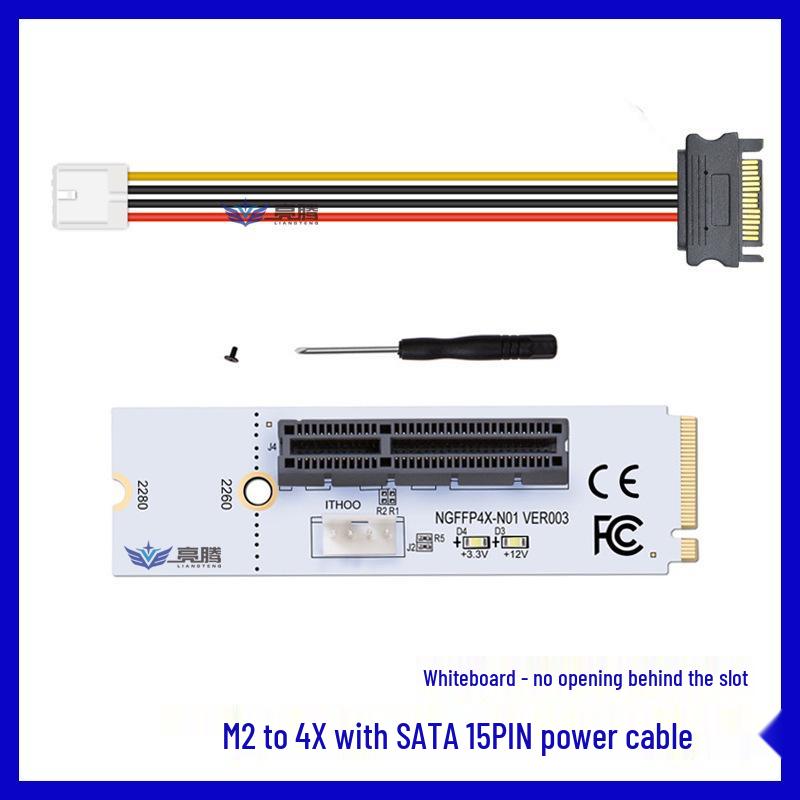 Neuer M.2 Key M zu PCIe 4X Kartenadapter mit NVMe und 4X Signal, LED-Anzeige
