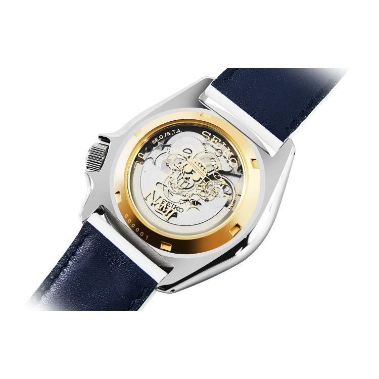Seiko 5 Series One Piece Limited Edition Nami Sports Casual Commemorative Watch Mechanical Movement Leather Strap Men watches White SRPF63K1