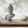 Buddha Statue Craft Tabletop Ornament Stone Buddhist Home Decoration Decorative Sculpture for Living