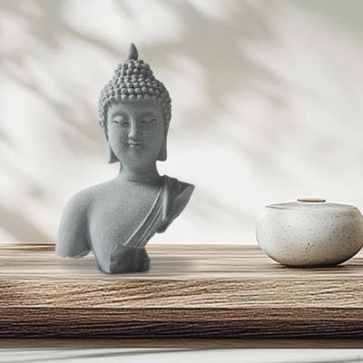 Buddha Statue Handwerk Tischornament Stein Buddhistische Heimdekoration Dekorative Skulptur für Wohnzimmer