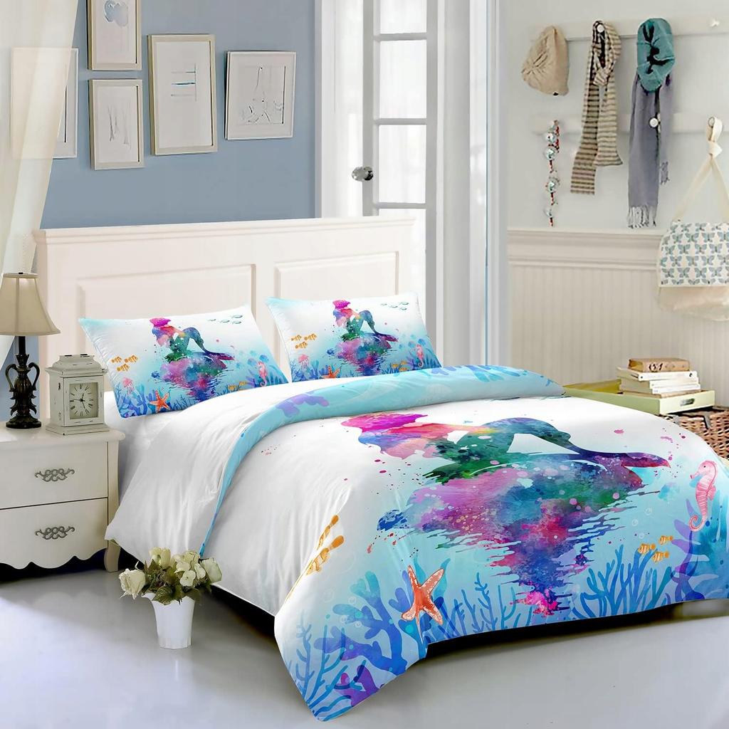 Mermaid children's bedding set, size 135x200cm, with a pillowcase 80x80cm