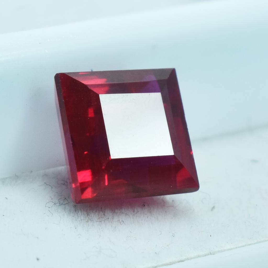 Natural Red Ruby Loose Gemstone Square Shape 6.15 ct for Jewelry Making and Gem Collections