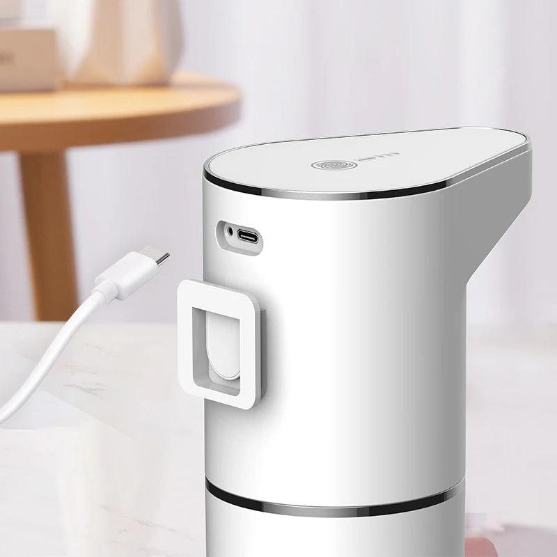 350ml Touchless Automatic Foaming Soap Dispenser USB Rechargeable 4-Level Adjustable Electric Soap Dispenser for Home Bathroom