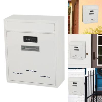 Metal Mailbox W/ Letterbox Rainproof Drop Box Iron Retro Style Mail for Townhouse Office