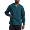 Top da lavoro multi-tasche a maniche lunghe da uomo per settore sanitario, uniforme medica, abbigliamento da lavoro