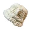 Damen-Kaninchenfellmütze für Herbst und Winter, vielseitige dicke Plüsch-Strickmütze, kältebeständige, gesichtsformende Fischerhut, warme Wollmütze