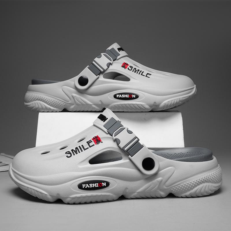 Fashion Mens Summer Beach Sandals Unisex Casual Garden Clogs Outdoor Wide Toe Cross Sandals for Ladies Non Slip House Shower Slippers