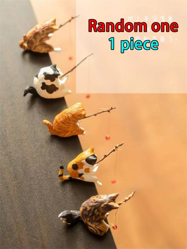 

Gashapon Capsule Toy Fishing Cat Creative Tank Ornaments Miniature Table Decoration Mini Doll Figurines Gifts