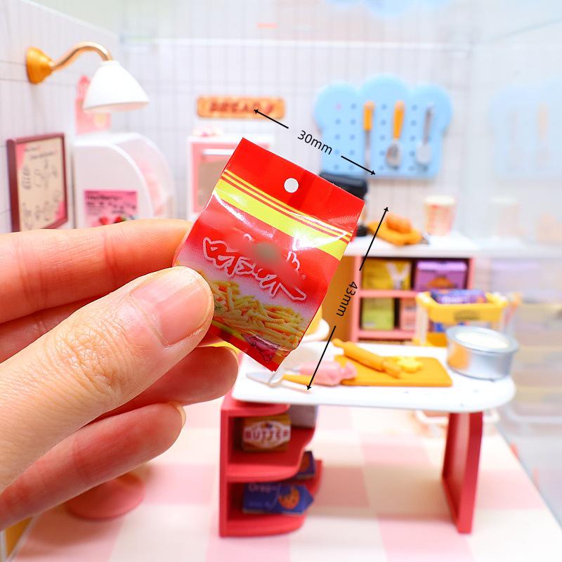Dollhouse Wawa House 1:12 Miniature Kitchen Scene with Handmade Shrimp Cracker Toy