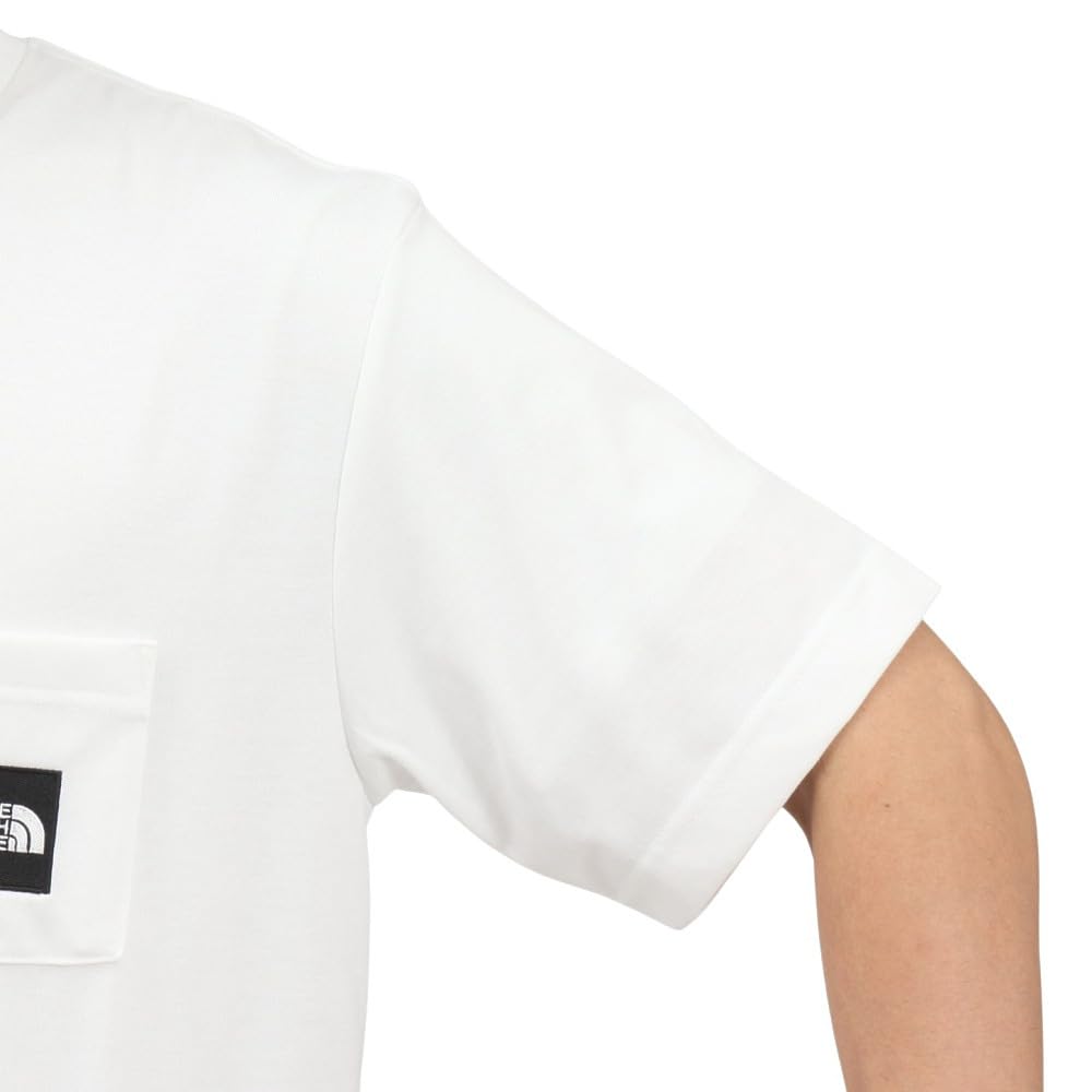 The North Face Short Sleeve Square Logo Pocket Size L T-Shirt, S/S Tee, White,