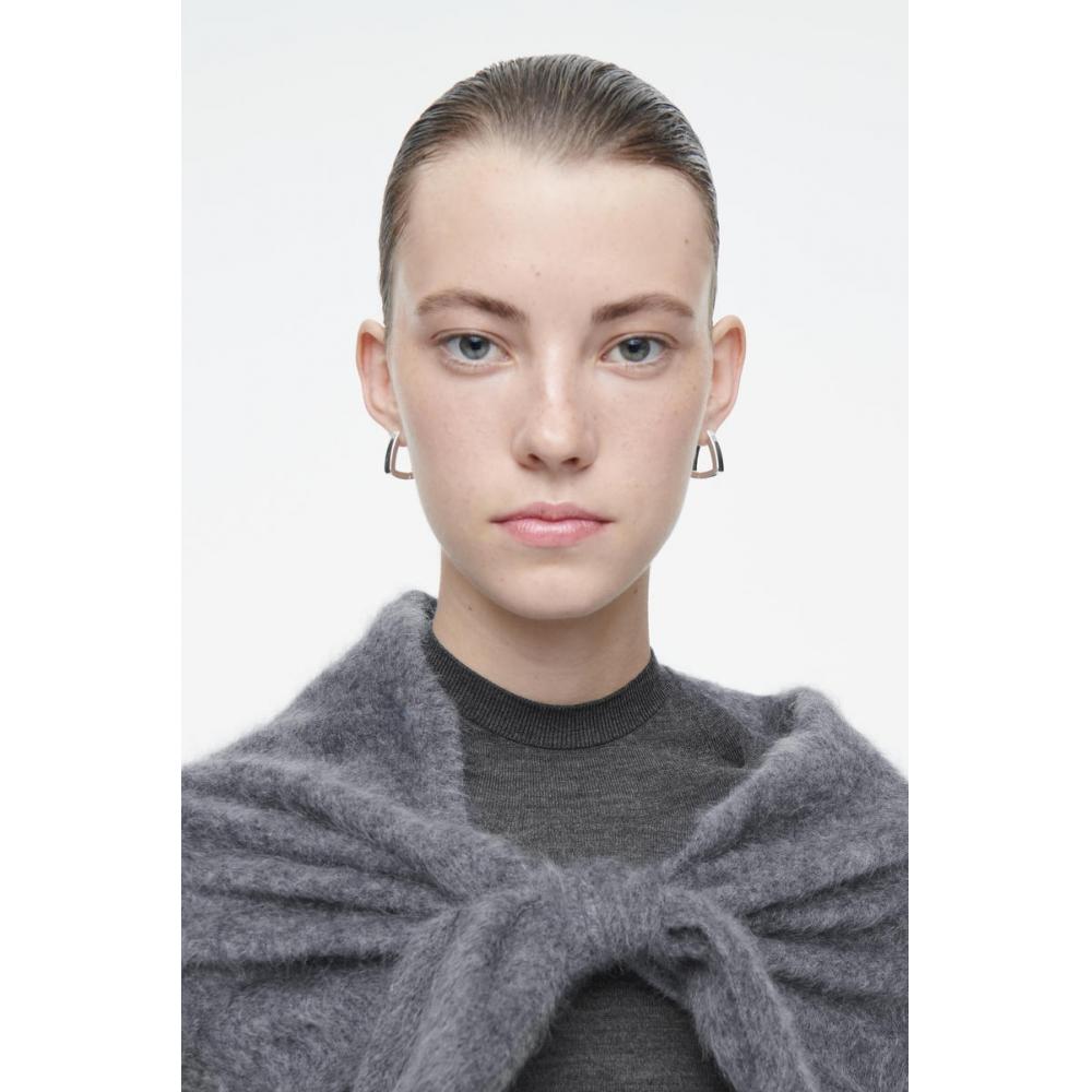 

Cos Japan Square Hoop Earrings Silver/ONESIZE