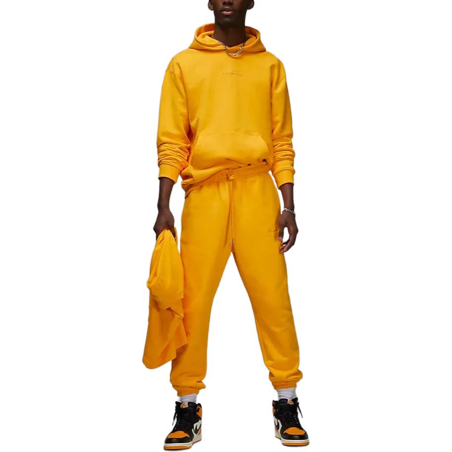 Jordan Wordmark Sweatshirts Men's Yellow Hooded Moderate Regular FJ1967-739