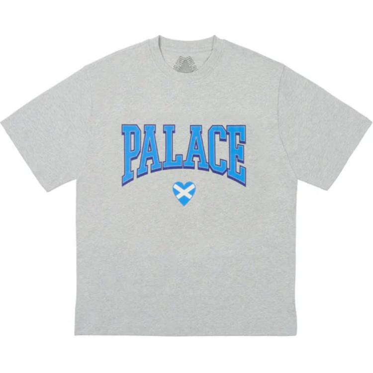

Palace Футболка Squad серая меланжевая унисекс-топы P27TS021 L