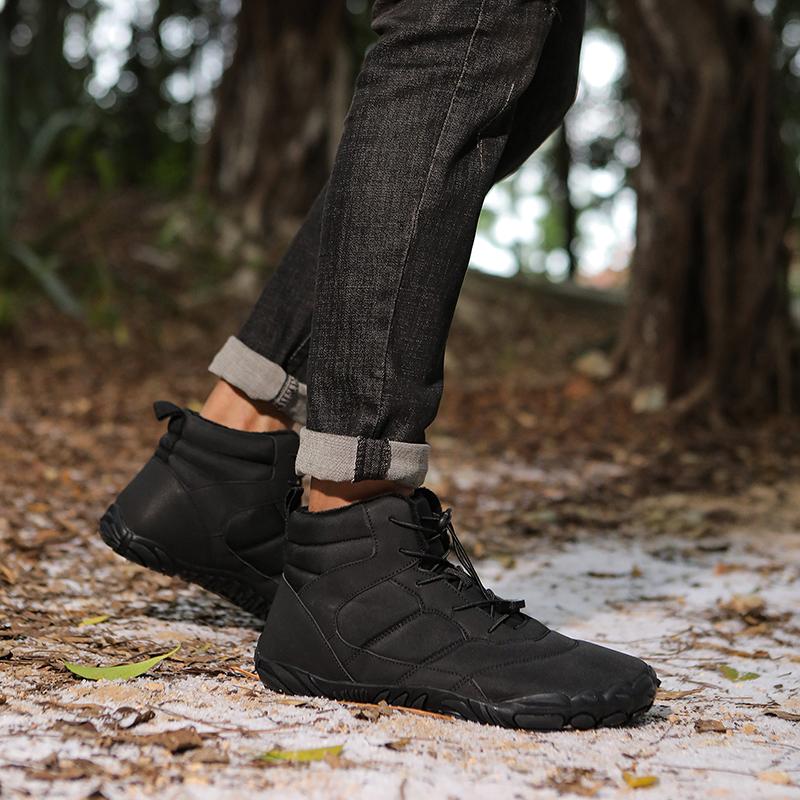 High-top Men's Winter Snow Boots Plush Warm Hiking Shoes Anti-slip Wear-resistant Outdoor Sneakers for Trekking Walking Camping Big Size