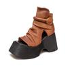 Fashion 2025 Fashion Women's Shoes Peep Toe Women's Sandals Casual Summer Platform High Heels Sandals High Top Solid Shoes