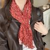 Damen Baumwollleinen Schal Knitter Falten verdreht Schal Damen Kopftuch Koreanisch Vielseitig Trend Falten Schal