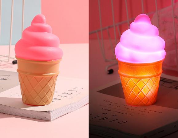 LED Night Light Novelty Ice Cream Cone In Lamp Fashion LED Night Light For Kids Children Table From Table Lights For Room