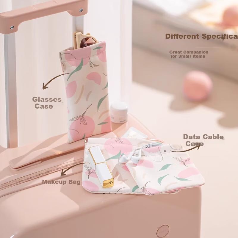 Youshiguang Large Printed Cosmetic Bag Storage Coin Purse with Automatic Snap Closure for Sanitary Napkins and Lipstick Portable