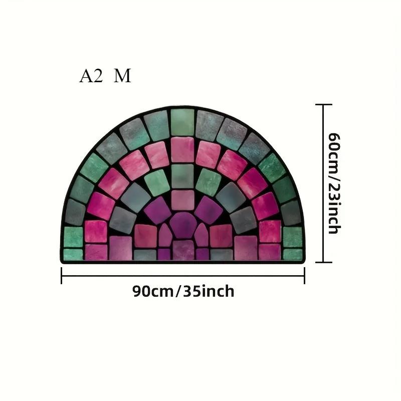 Bohemian Semi-Circular Carpet, Indoor And Outdoor Entrance Mat, Bathroom Door Mat, Soft And Anti-Slip Home Decoration.