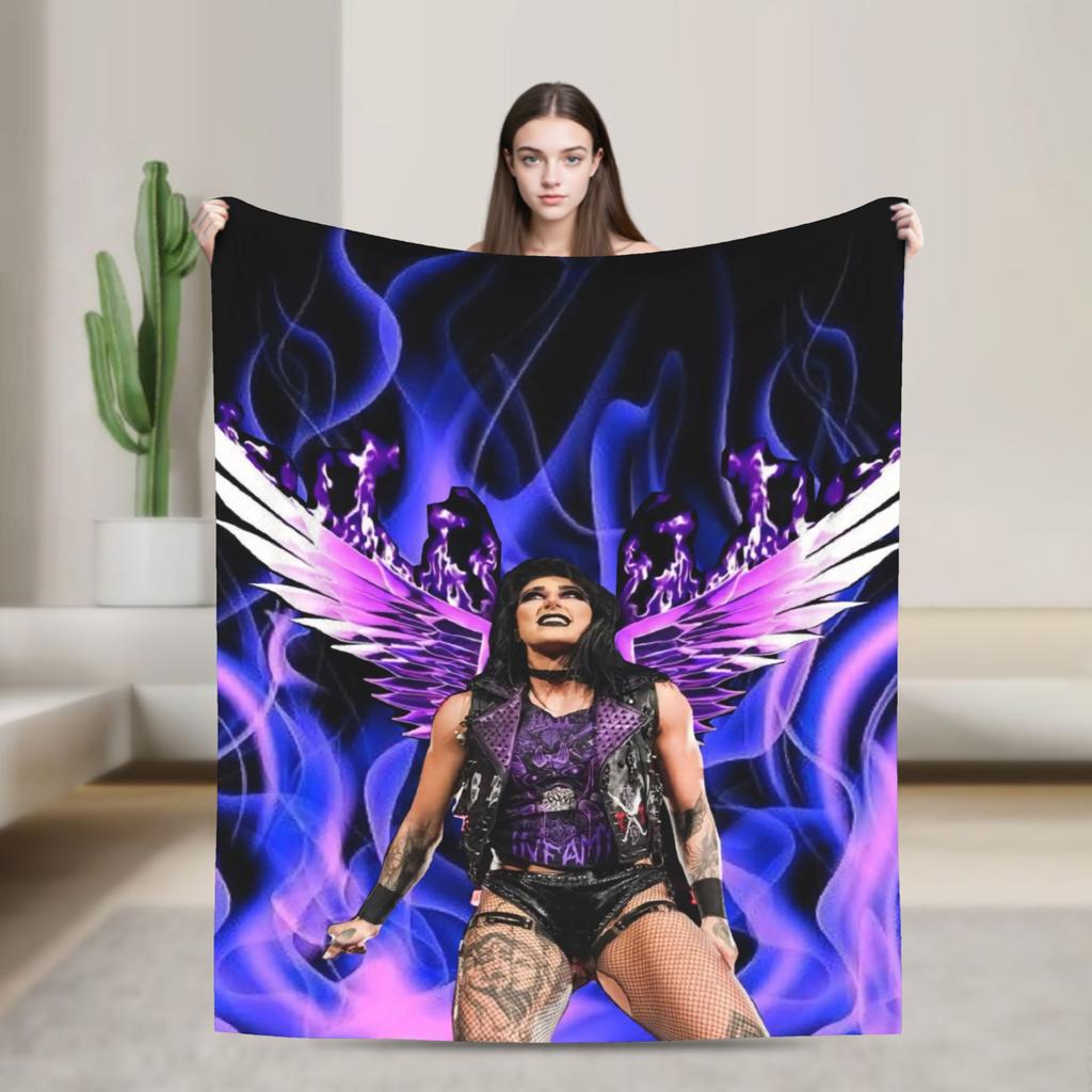 Rhea Ripley Wrestler Decken Warm Weich Neuheit Plüsch Überwurfdecke Für Mädchen Jungen Outdoor Flanell Tagesdecke Bettbezug