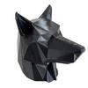 3D Printed Wolf Head Ornament Red Christmas Hat Statue Sculpture Home Office Desktop Trailer Coupling Cover Decoration