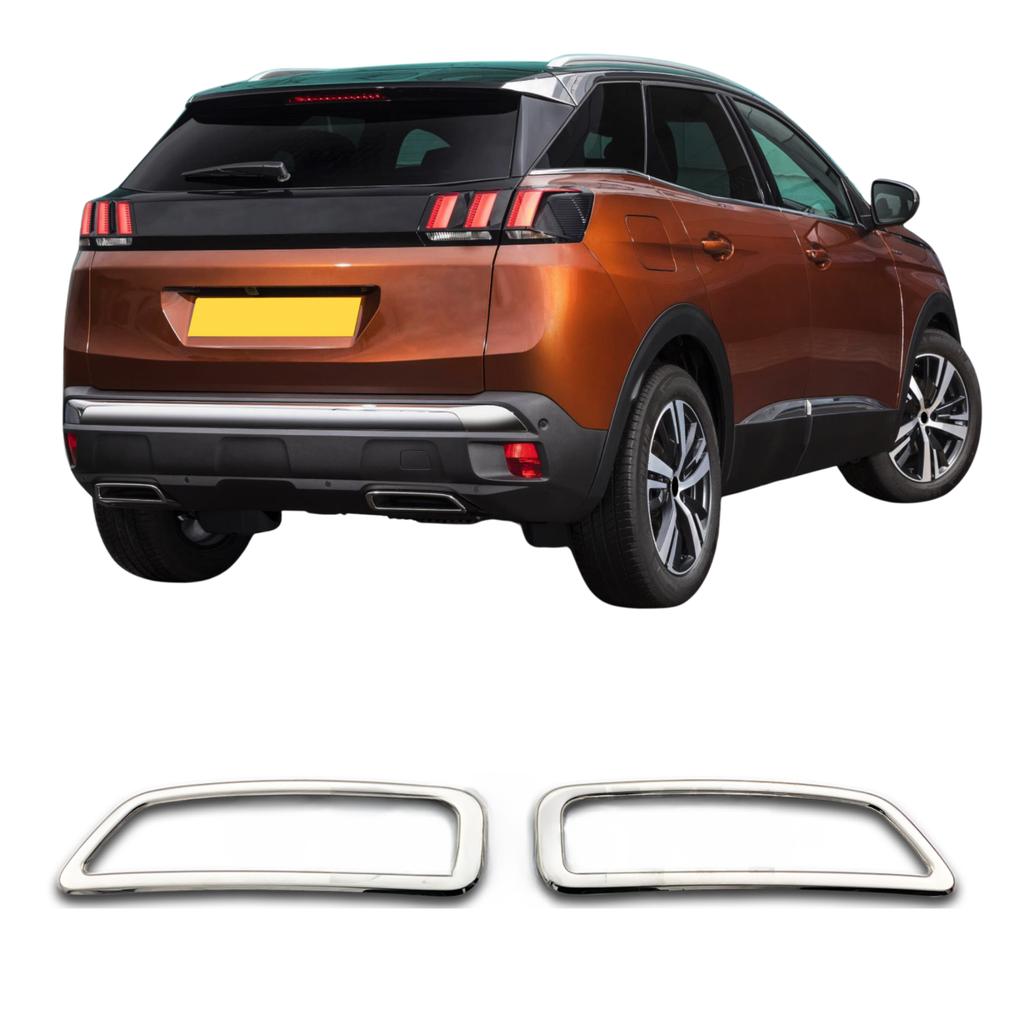 Verchromte Dummy-Auspuffblenden für Peugeot 3008 SUV von 2016 bis 2023