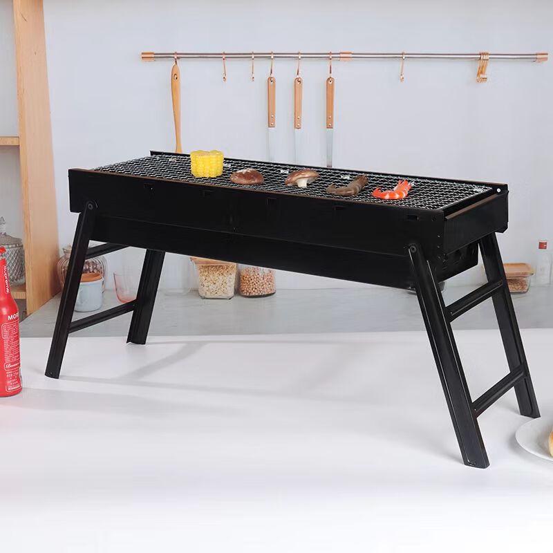 Large Foldable Portable Charcoal BBQ Grill with Seasoning Plate