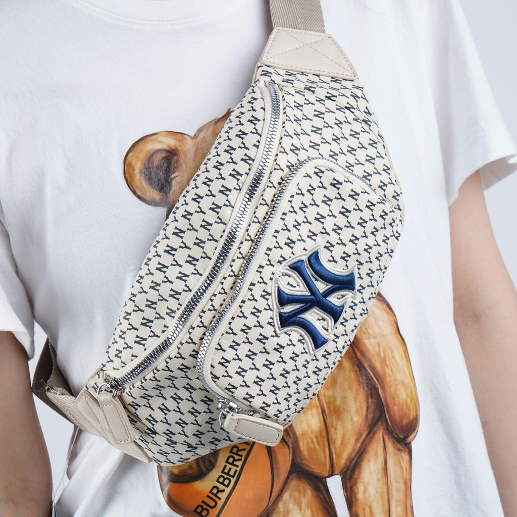 New MLB Monogram Collection Polyamide Crossbody Bag Sling Bag Fanny Pack Regular Unisex Ivory White 32BGC9941-50I