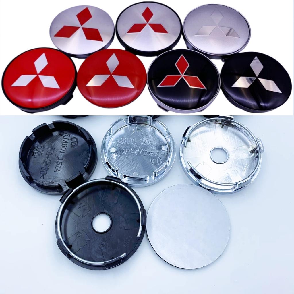 4 ks Pro Mitsubishi ASX Ralliart Lancer Cordia Pajero Outlander Eclipse Galant Mirage Samolepky na středové krytky kol auta Znak Decal