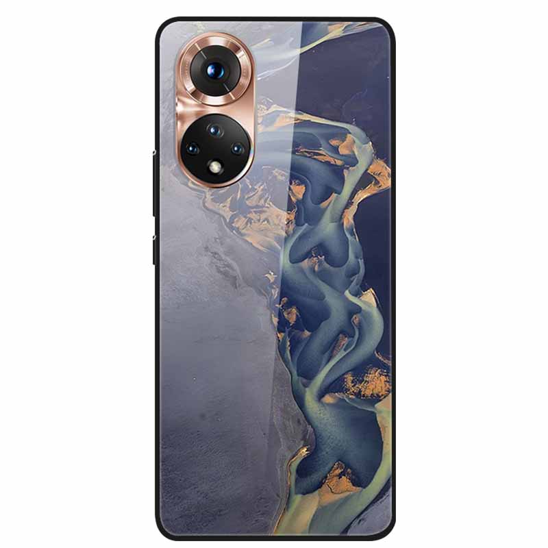 For Honor 50 Case Marble Tempered Glass Back Cover Hard Case For Huawei Honor 50 Pro Phone Cases NTH-AN00 NTH-NX9 Fundas Coque