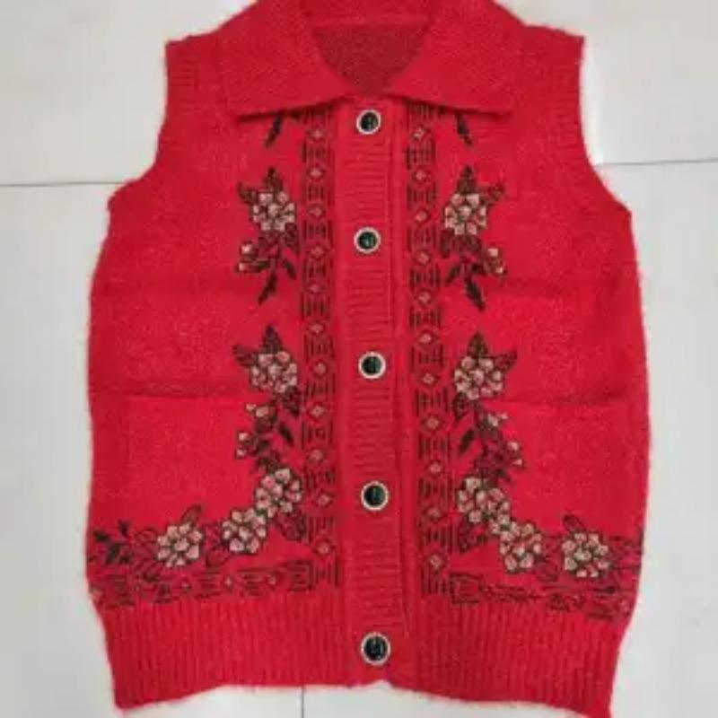 Vest Women's Autumn New Knitted Cardigan Vest Temperament Retro Sweater Vest Latest Style