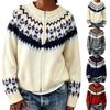 Women's Cardigan Sweater Round Neck Button Up Retro Loose Fit Knit Coat for Fall Winter