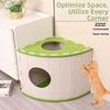Fan-shaped Cat House Stackable Cat Castle Japanese Style Cat Scratching Board  Cat Furniture