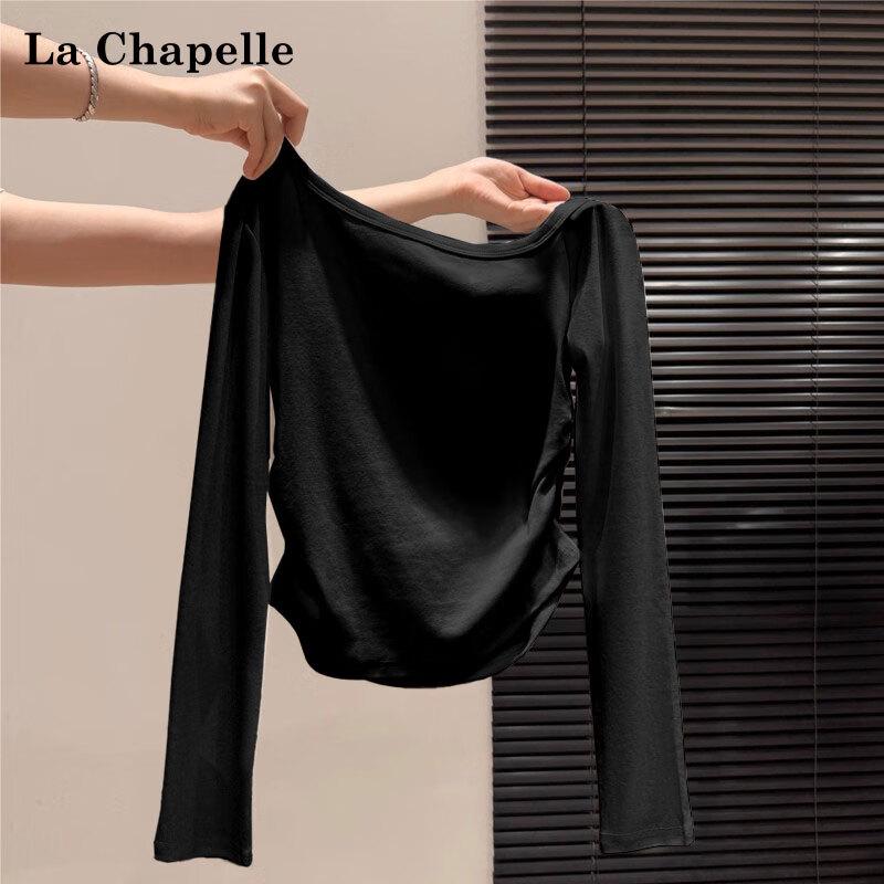 La Chapelle Women s Off-Shoulder Ruched Long Sleeve T-Shirt M