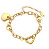 Fashion Heart-Shaped Titanium Steel Bracelet: Niche Design, Thick, Simple Stainless Steel Love Heart Women's Bracelet.