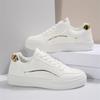 New Versatile Lace-up Low-top Little White Shoes Women's Sports Flat-soled Thick-soled Leather Board Shoes