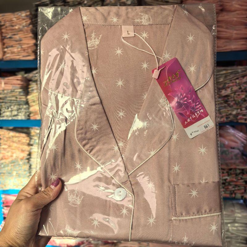 

Silk Pajamas Women s Peach Summer Artificial Silk Short Sleeve Shorts Satin Silk Minimalist Summer Homewear Suit Bean paste XL