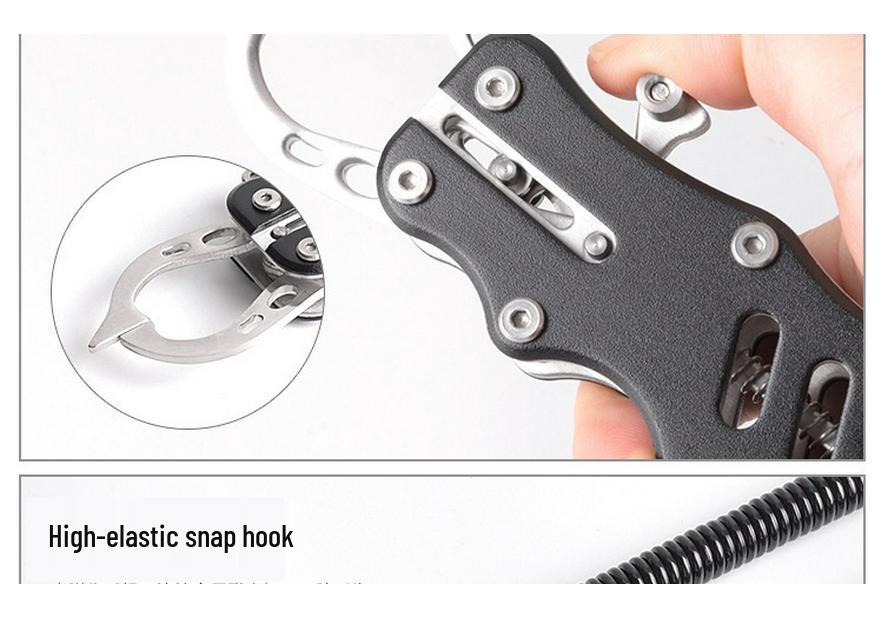 304 Stainless Steel Fish Gripper with Lure Pliers - Finger Trigger Fish Controller and Grabber for Fishing.